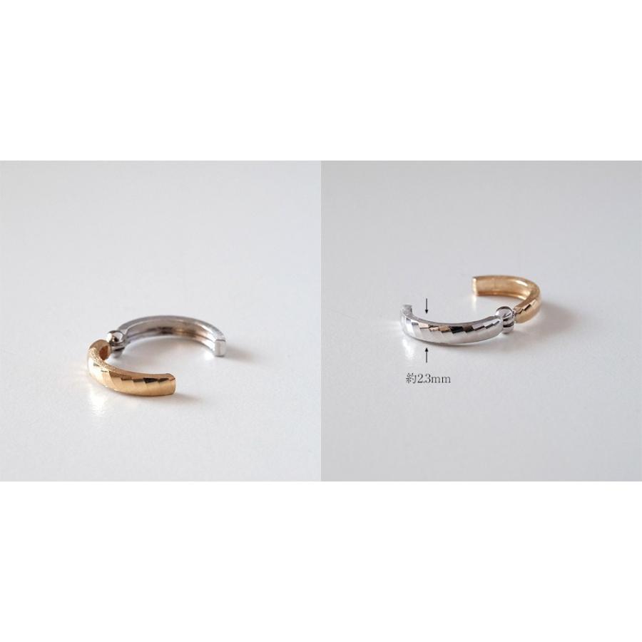 イヤリング レディース ピアリング K18 18K 18金 コンビ ピアス