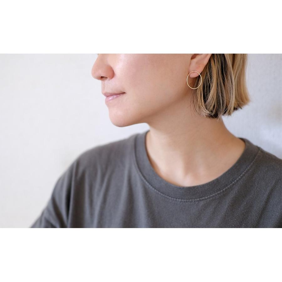 K18 エリプス ピアス K18ゴールド サークル 丸 18k 18金 地金 フープ