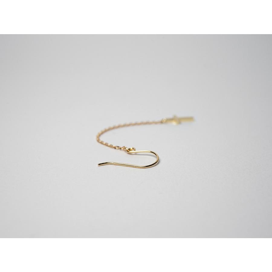 K18 ベイビークロス チェーン ピアス レディース フックピアス 18k 18