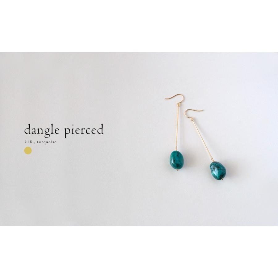 K18 ダングル ピアス レディース フックピアス ターコイズ トルコ石