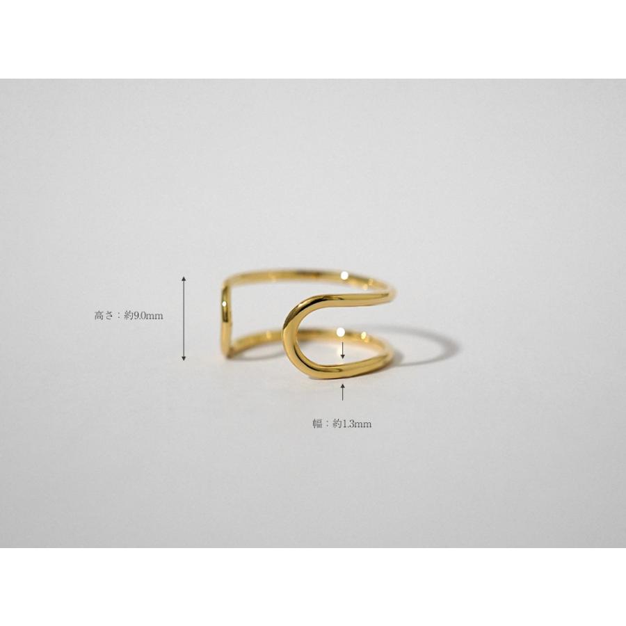 アンティーク　18kリング　10号　レディース 約2g K18 CC リング レディース 地金 指輪 2way 2連 リバーシブル