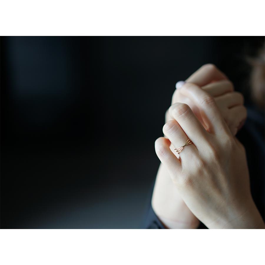 K18 アーク リング レディース 地金 指輪 ring 18k 18金 ゴールド 送料