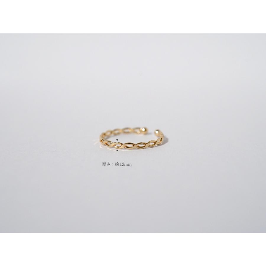 片耳販売】 K18 ツイスト イヤーカフ レディース 18k 18金 ゴールド