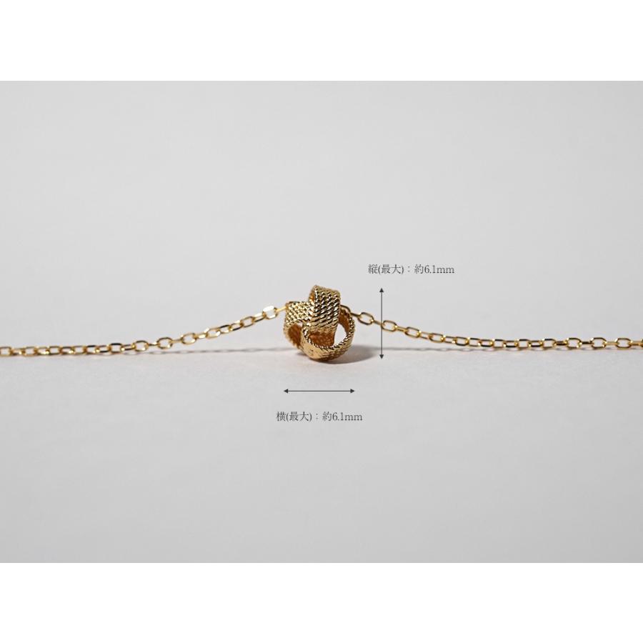 K18 ブレイド ネックレス レディース 18金 18K 地金 結び目 水引 シンプル ベーシック 一粒 ゴールドネックレス 40cm rph67596921の画像