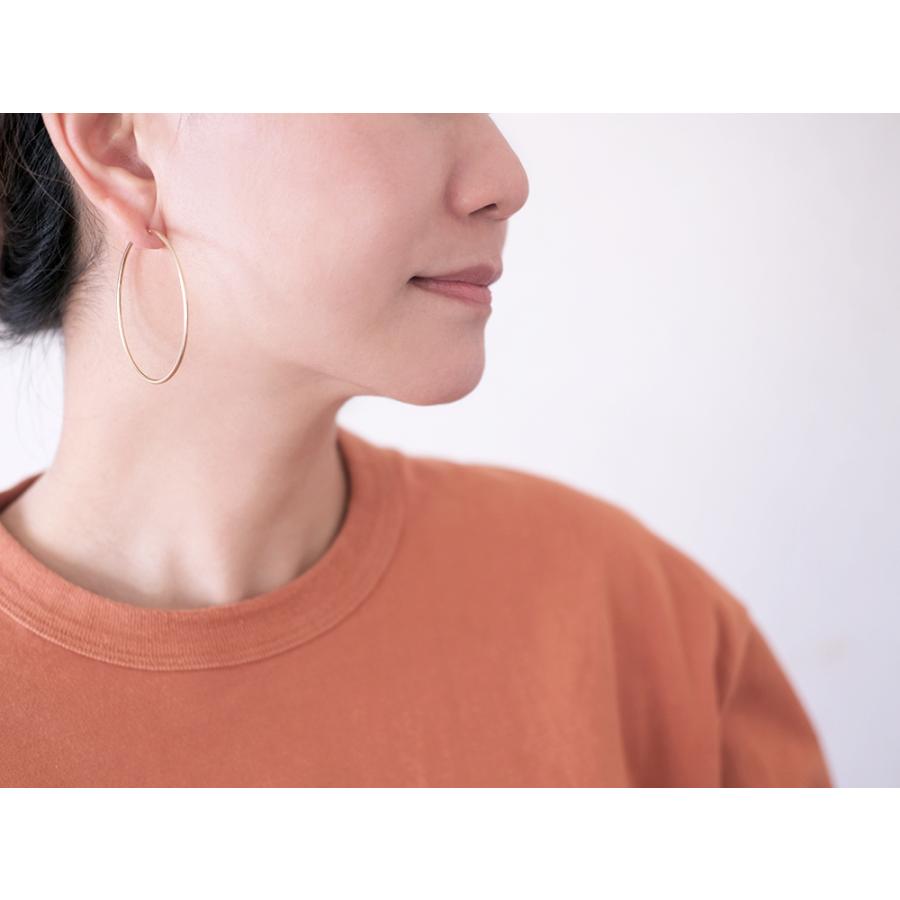 11/13値上実施】 K18 ビッグ フープピアス 50 レディース 地金 フープ  