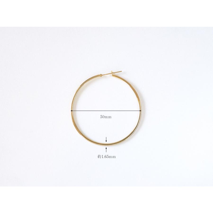 K18 ビッグ フープピアス 50 レディースフープ ピアス 18金 18K ゴールド 円 丸 金属アレルギー サークルピアス 大ぶり rph43587623の画像