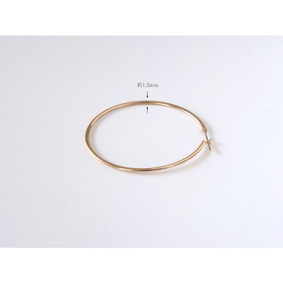 K18 ビッグ フープピアス 50 レディースフープ ピアス 18金 18K