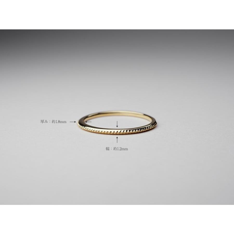K18 ミリヤ リング レディース 地金 指輪 18k 18金 ピンキーリング ゴールド スタックリング ミル打ち  スタッキング rpa3348322の画像