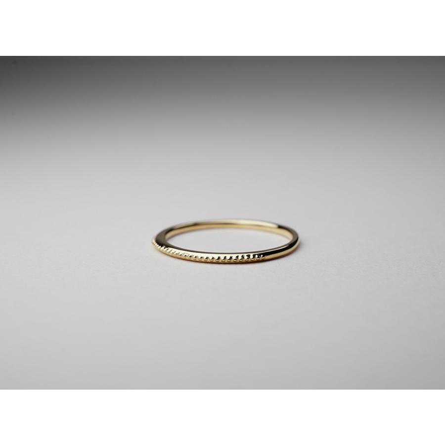 K18 ミリヤ リング レディース 地金 指輪 18k 18金 ピンキーリング ゴールド スタックリング ミル打ち  スタッキング rpa3348322の画像