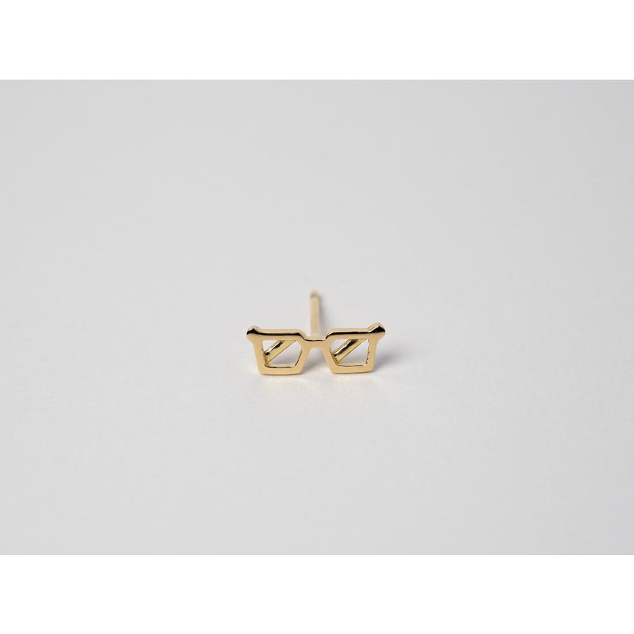 メガネピアスブラウン K18 めがね ピアス レディース スタッドピアス メガネ サングラス 眼鏡