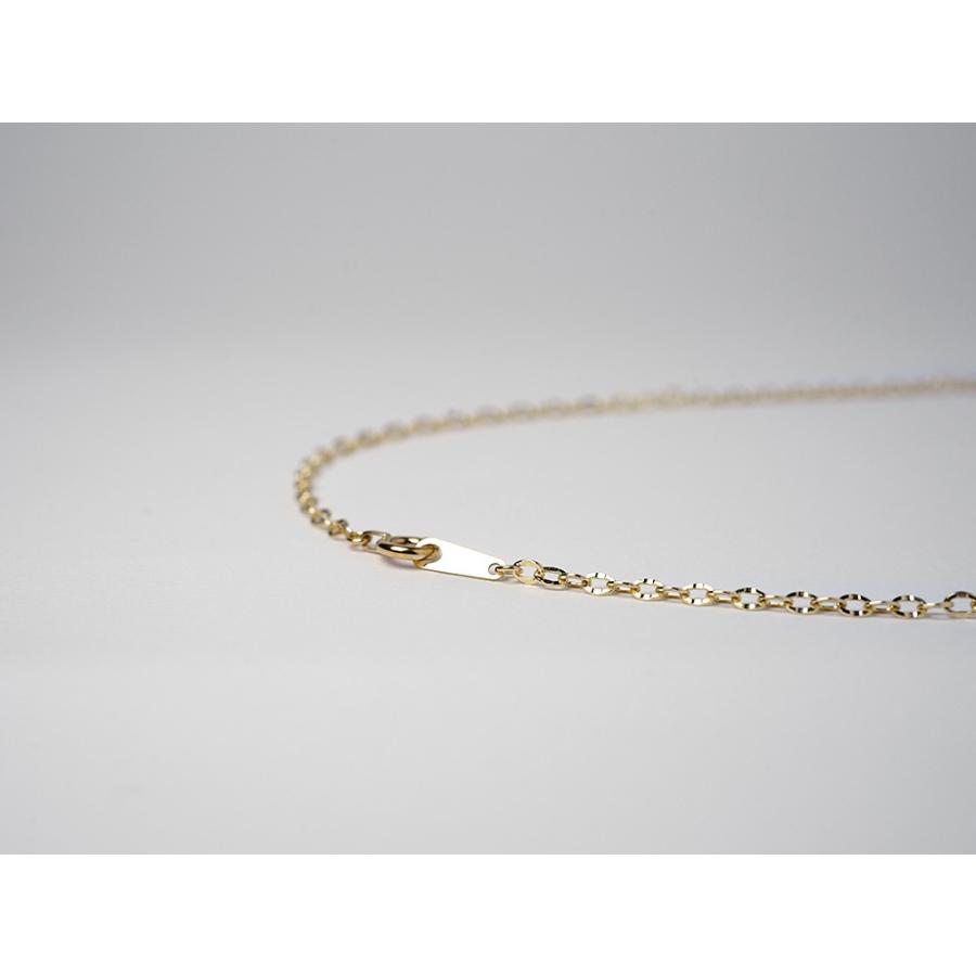 K18 ポラリスカットネックレスチェーン 1.9mm あずきチェーン 小豆