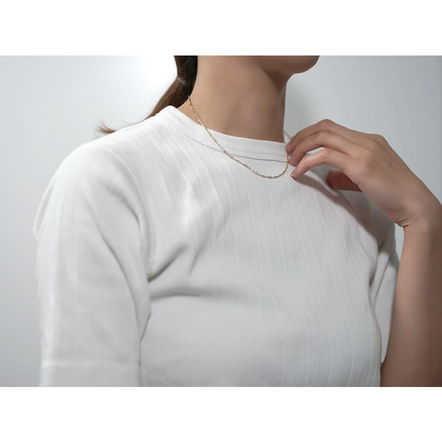 K18 ペーパークリップ ネックレスチェーン 1.7mm チェーンネックレス メンズ レディース ユニセックス 18k rpu100421の画像