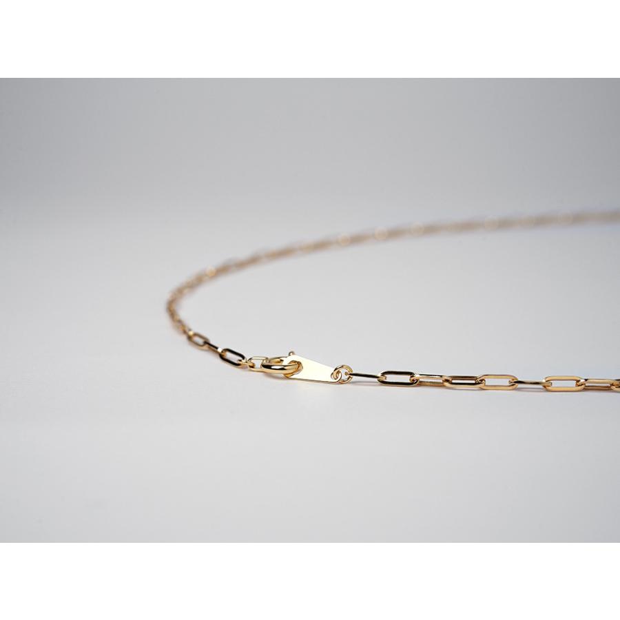 K18 ペーパークリップ ネックレスチェーン 1.7mm チェーンネックレス