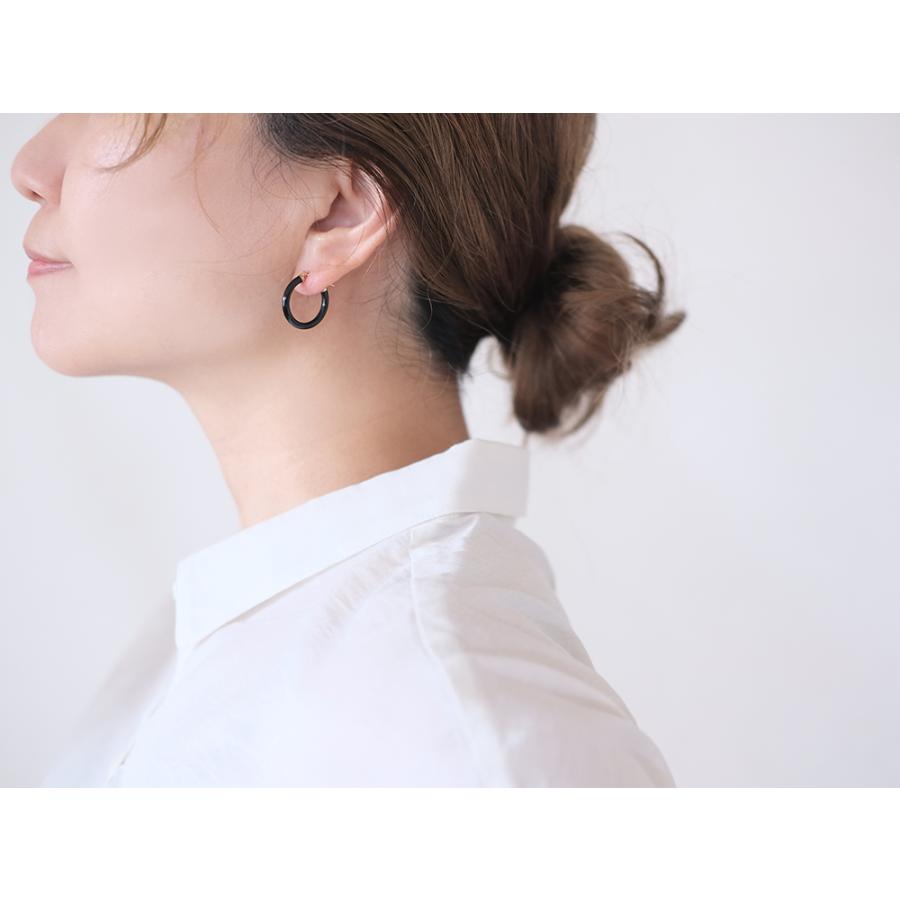 K18 オニキス フープピアス 20mm レディース 18k 18金 ゴールド K18 オニキス フープピアス 20mm レディース 18k 18金 ゴールド