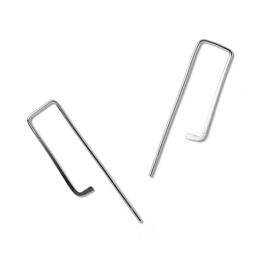 K18 カラビナ ピアス レディース 18金 18K フックピアス 四角 金線