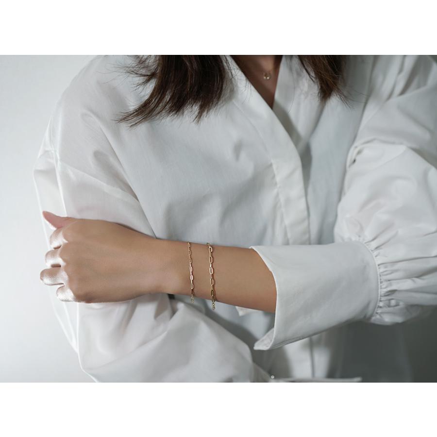 K18 ペーパークリップ ブレスレット 1.7mm チェーンブレスレット