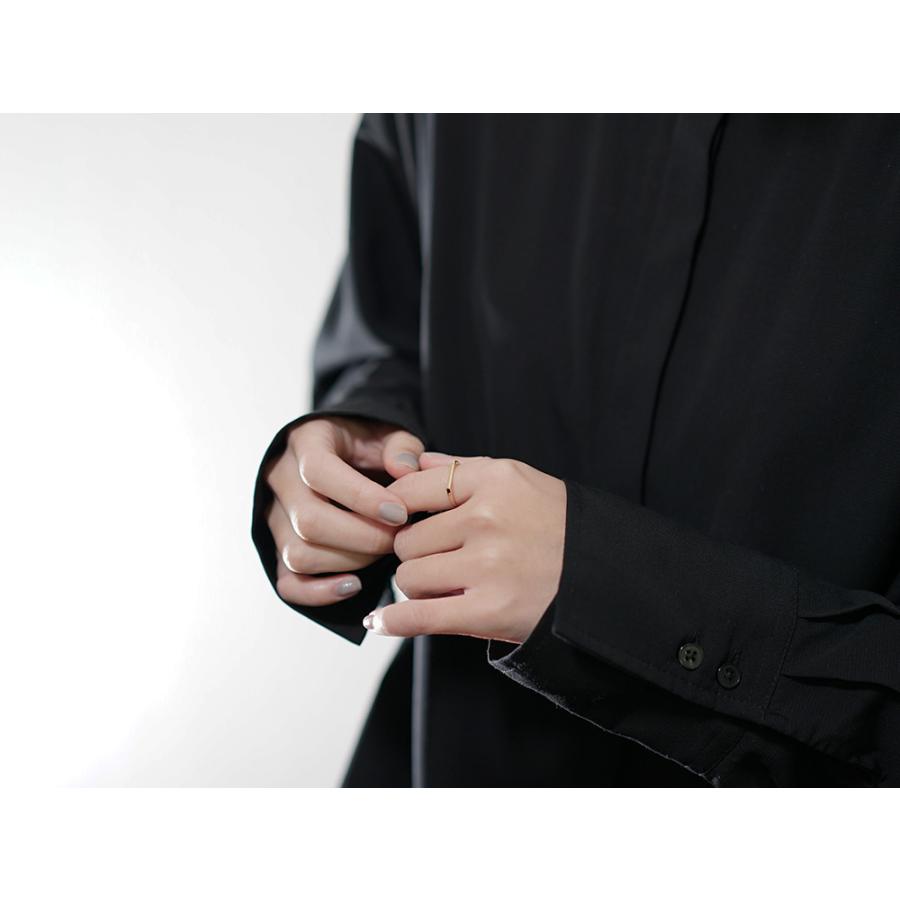 K18 ストレート リング レディース 指輪 フラットリング スタック