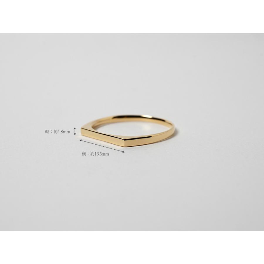 K18 ストレート リング レディース 指輪 フラットリング スタック