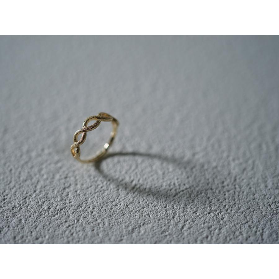 K18 アラン リング レディース 指輪 スターダスト加工 スターダスト