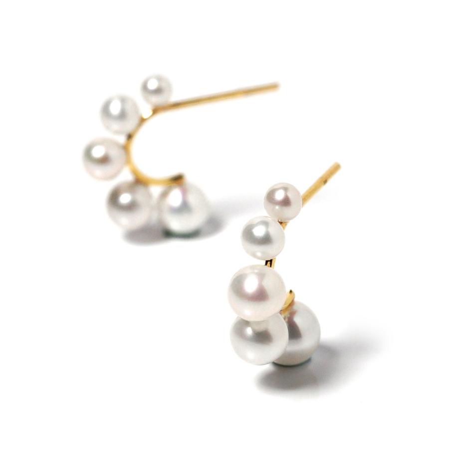 K18 スプマ パール ピアス レディース スタッドピアス ゴールド 18K 18