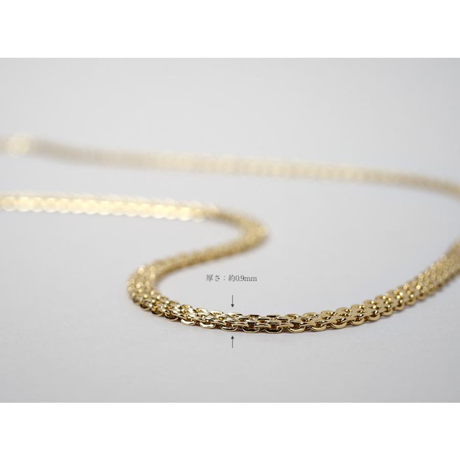 K18 ビスマルク ネックレスチェーン 3.0mm レディース