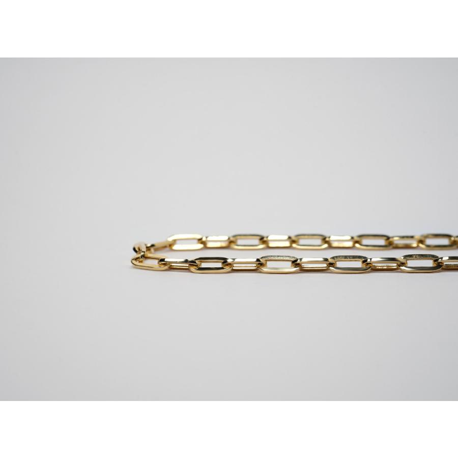 K18 ペーパークリップ ネックレスチェーン 3.5mm チェーンネックレス