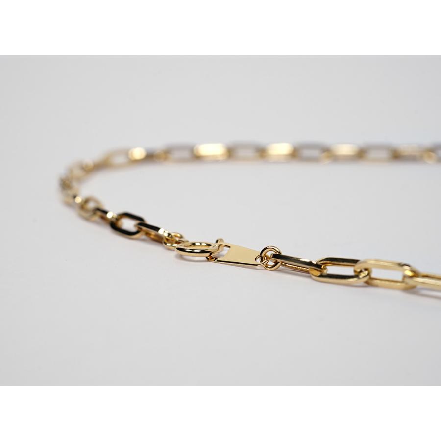 K18 ペーパークリップ ネックレスチェーン 3.5mm チェーンネックレス
