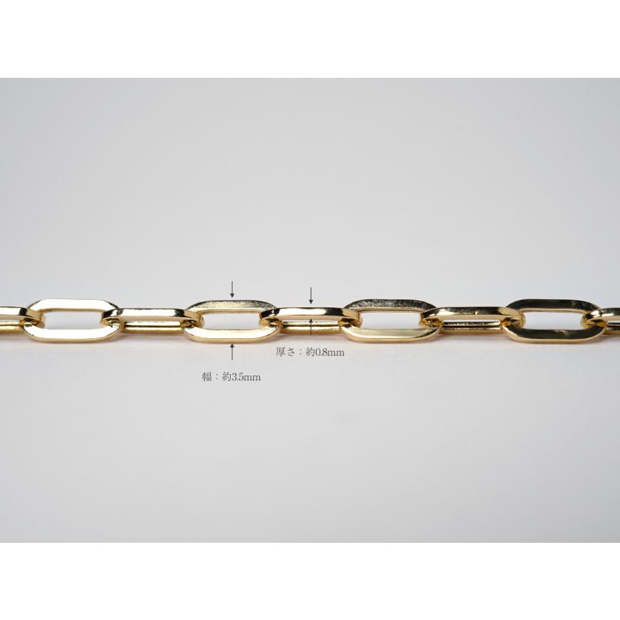 K18 ペーパークリップ ネックレスチェーン 3.5mm チェーン K18 ペーパークリップ ネックレスチェーン 3.5mm チェーン