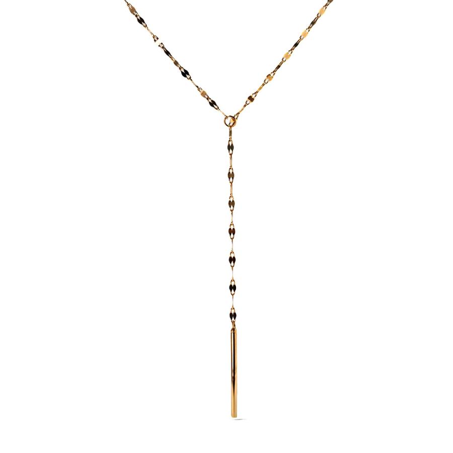 K18 エクレア ラリエット チェーンネックレス レディース Y字