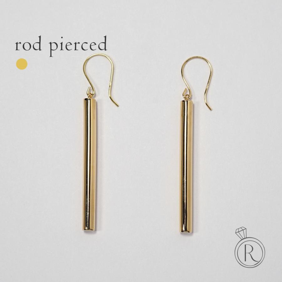 K18 ロッド ピアス レディース 18金 18k 円柱 棒 地金 フック K18 ロッド ピアス レディース 18金 18k 円柱 棒 地金 フック