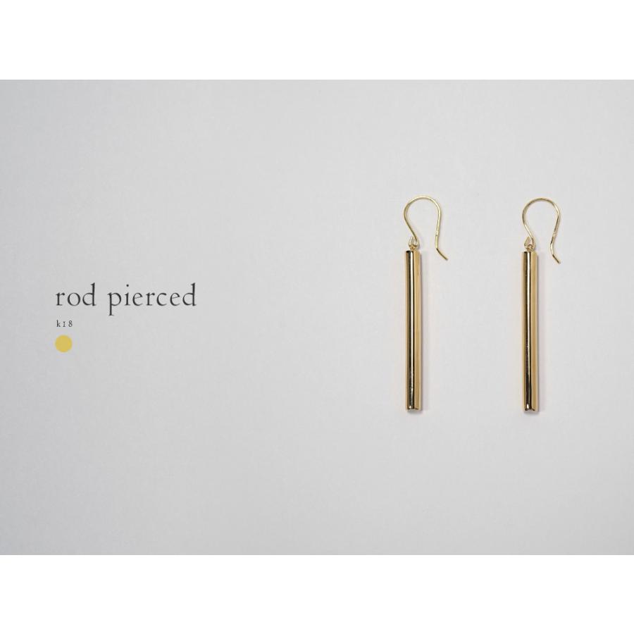 K18 ロッド ピアス レディース 18金 18k 円柱 棒 地金 フック K18 ロッド ピアス レディース 18金 18k 円柱 棒 地金 フック