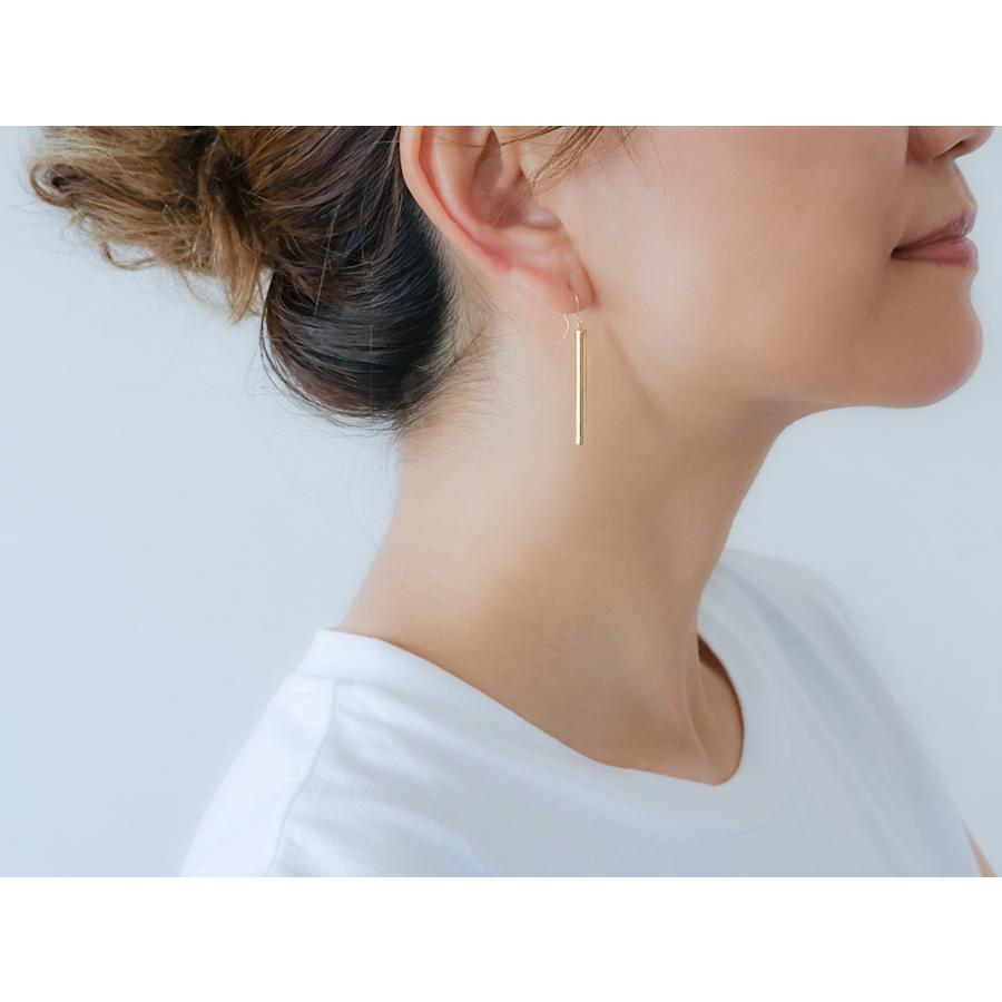 K18 ロッド ピアス レディース 18金 18k 円柱 棒 地金 フック K18 ロッド ピアス レディース 18金 18k 円柱 棒 地金 フック