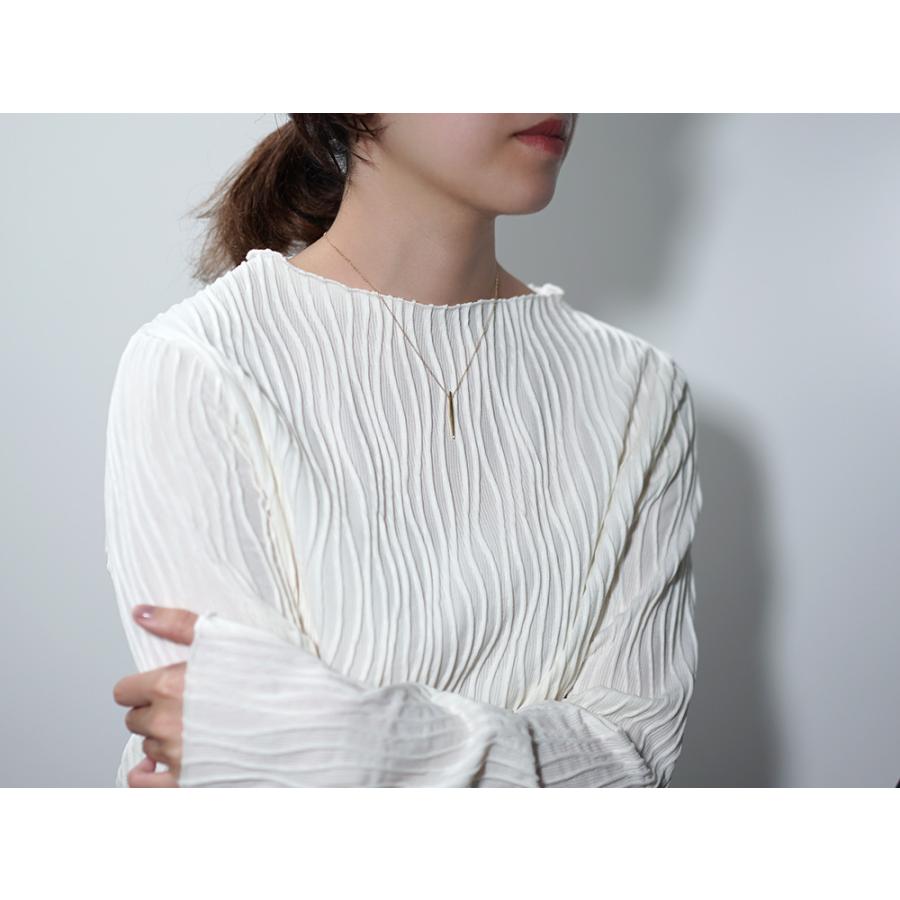 K18 アクス ネックレス レディース メンズ 18k 18金 プラチナ Pt 無垢 芯 線 針 紡錘形 ゴールドネックレス ライトジュエリー シンプル rpaub12821の画像