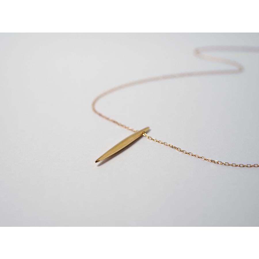 K18 アクス ネックレス レディース メンズ 18k 18金 プラチナ Pt 無垢 芯 線 針 紡錘形 ゴールドネックレス ライトジュエリー シンプル rpaub12821の画像