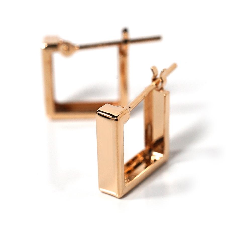 K18 シャープ フープピアス レディース 18k 18金 ゴールド プラチナ 地