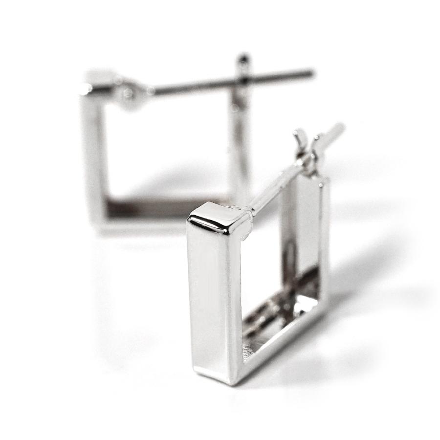 K18 シャープ フープピアス レディース 18k 18金 ゴールド プラチナ 地