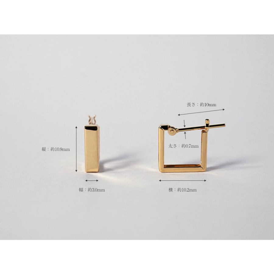 K18 シャープ フープピアス レディース 18k 18金 ゴールド プラチナ 地