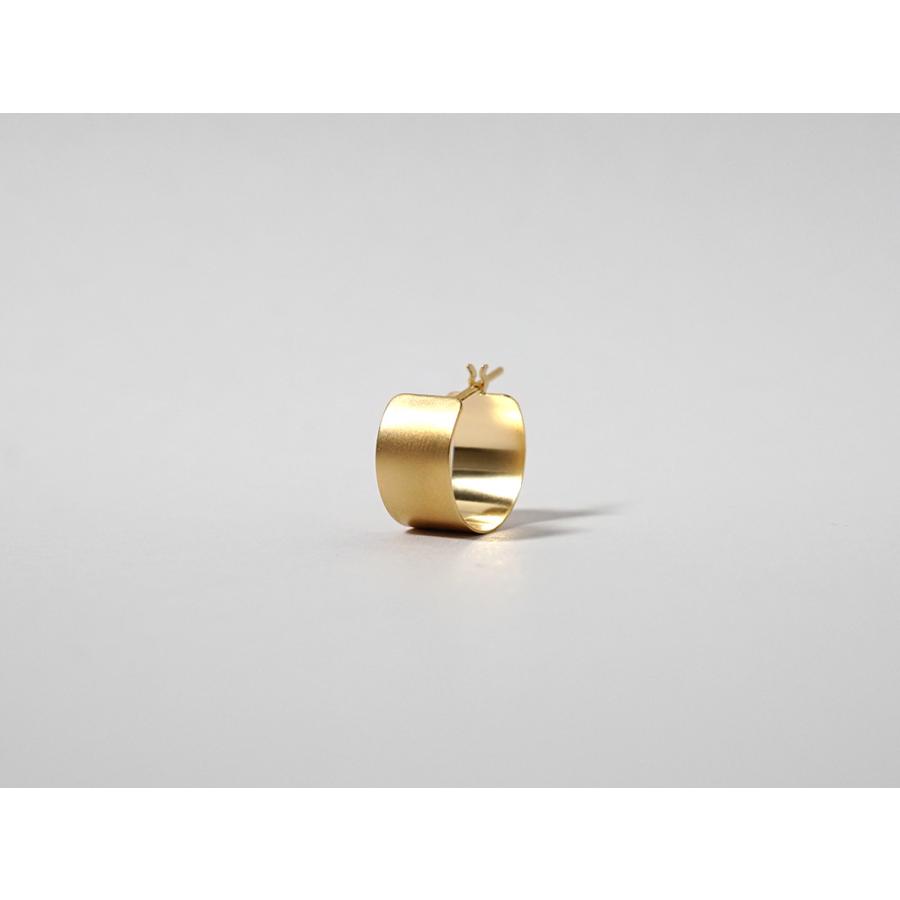 K18 オビ フープピアス レディース マット メンズ 地金 ピアス 18k 18