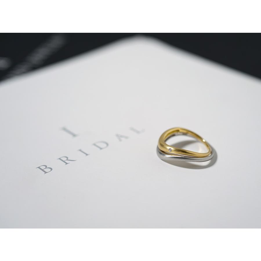 K18 モリス リング  レディース ペアリング 結婚指輪 婚約指輪 18金 18K プラチナ Pt サティーナ マット マリッジリング rph27042522の画像
