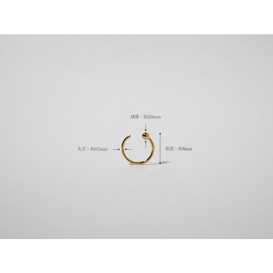 片耳販売】K18 スピン ピアス & イヤーカフ 8mm レディース メンズ 18K