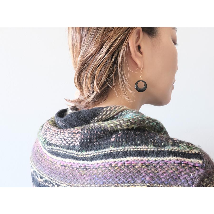 K18 オクロス オニキス ピアス レディース ブラックオニキス 18k 18金