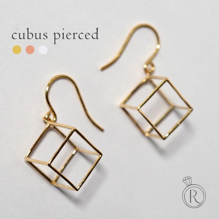 K18 クーブス ピアス レディース スクエア 18K 18金 フックピアス 地金