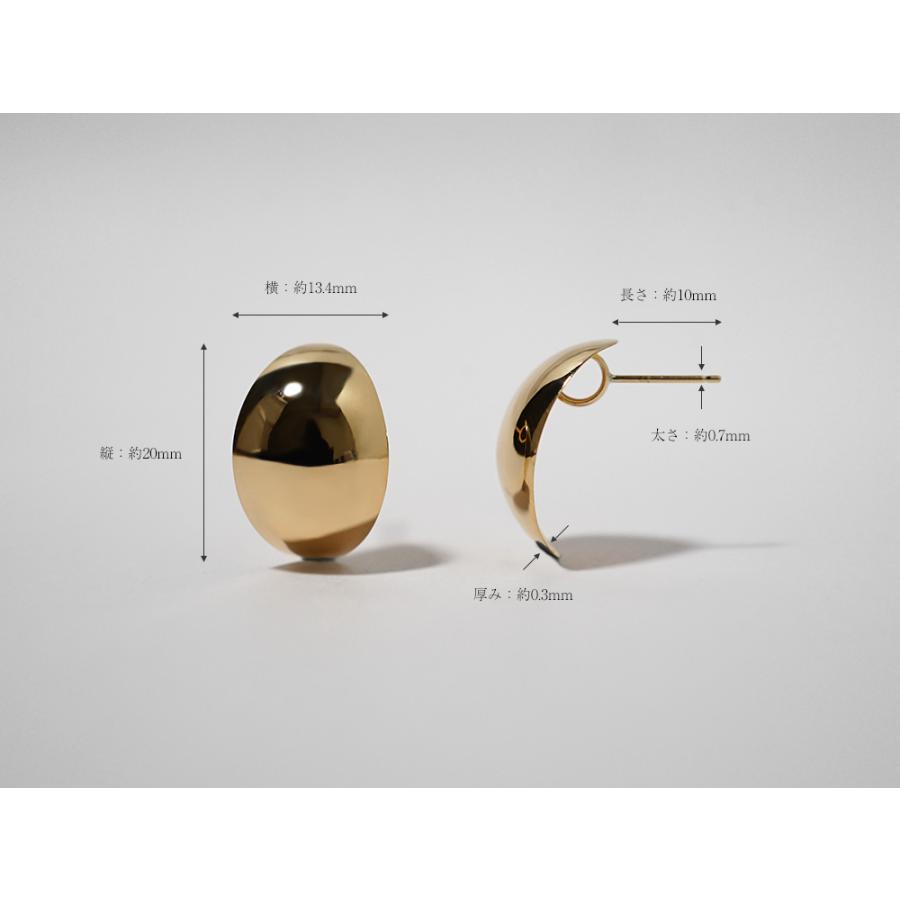 新品　K18 　月甲ピアス　約7x 10mm K18 ブレ ピアス レディース 18K 18金 ゴールドゲッコー 月甲丸 月型甲