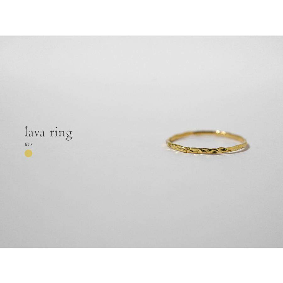 K18 ラヴァ リング レディース 女性用 18K 18金リング ピンキーリング