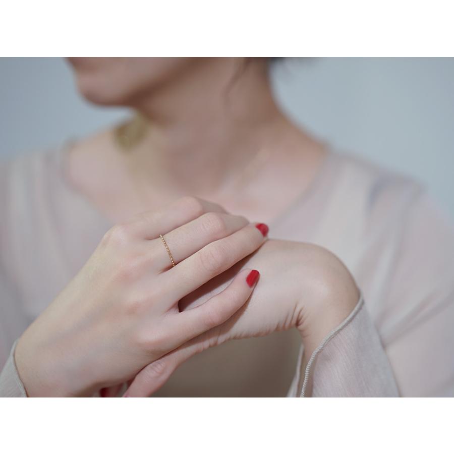 K18/Pt カットボールチェーンリング 1.2mm レディース 女性用 K18/Pt カットボールチェーンリング 1.2mm レディース 女性用