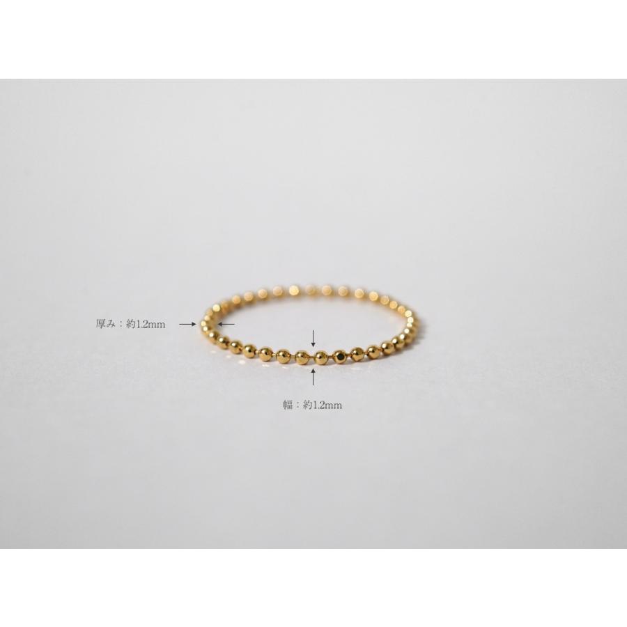 K18/Pt カットボールチェーンリング 1.2mm レディース 女性用 K18/Pt カットボールチェーンリング 1.2mm レディース 女性用