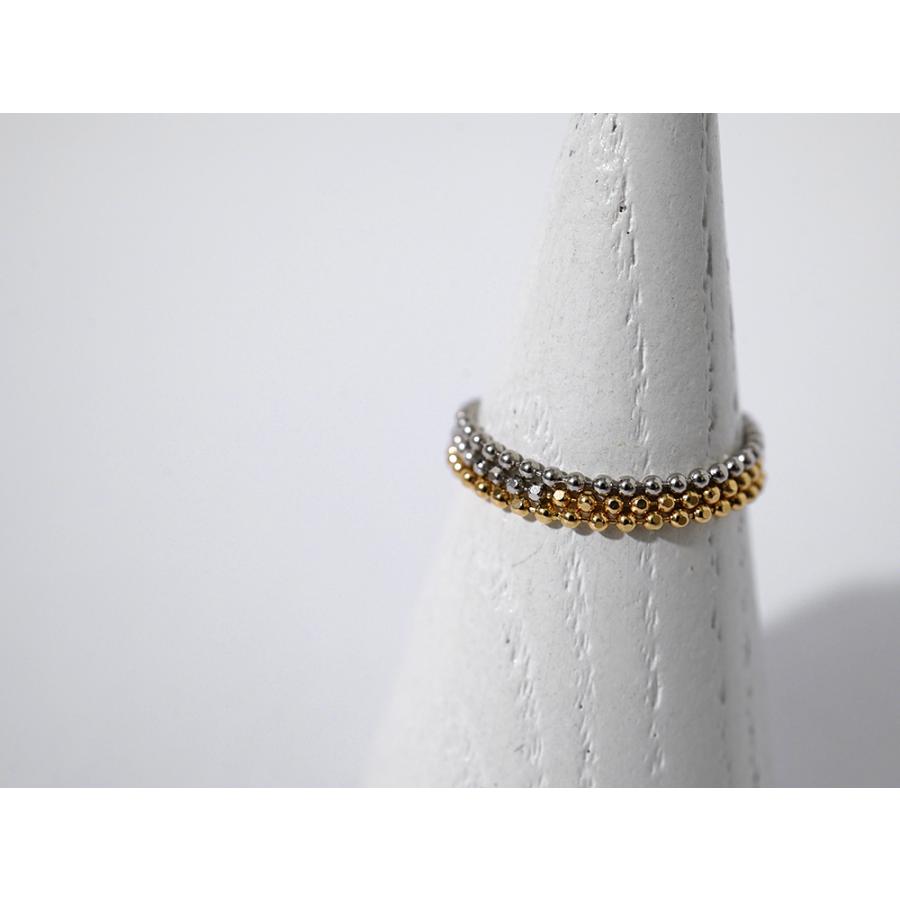 K18/Pt カットボールチェーンリング 1.2mm レディース 女性用 K18/Pt カットボールチェーンリング 1.2mm レディース 女性用
