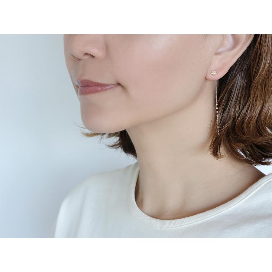 K18 エクレア チェーン キャッチ レディース ピアスキャッチ バック