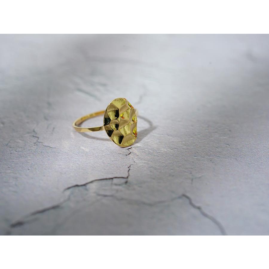 K18 テスタ リング レディース 女性用 指輪 18k 18金 Pt ゴールド プラチナリング 亀甲羅 無垢 プレート オーバル rph15275122の画像