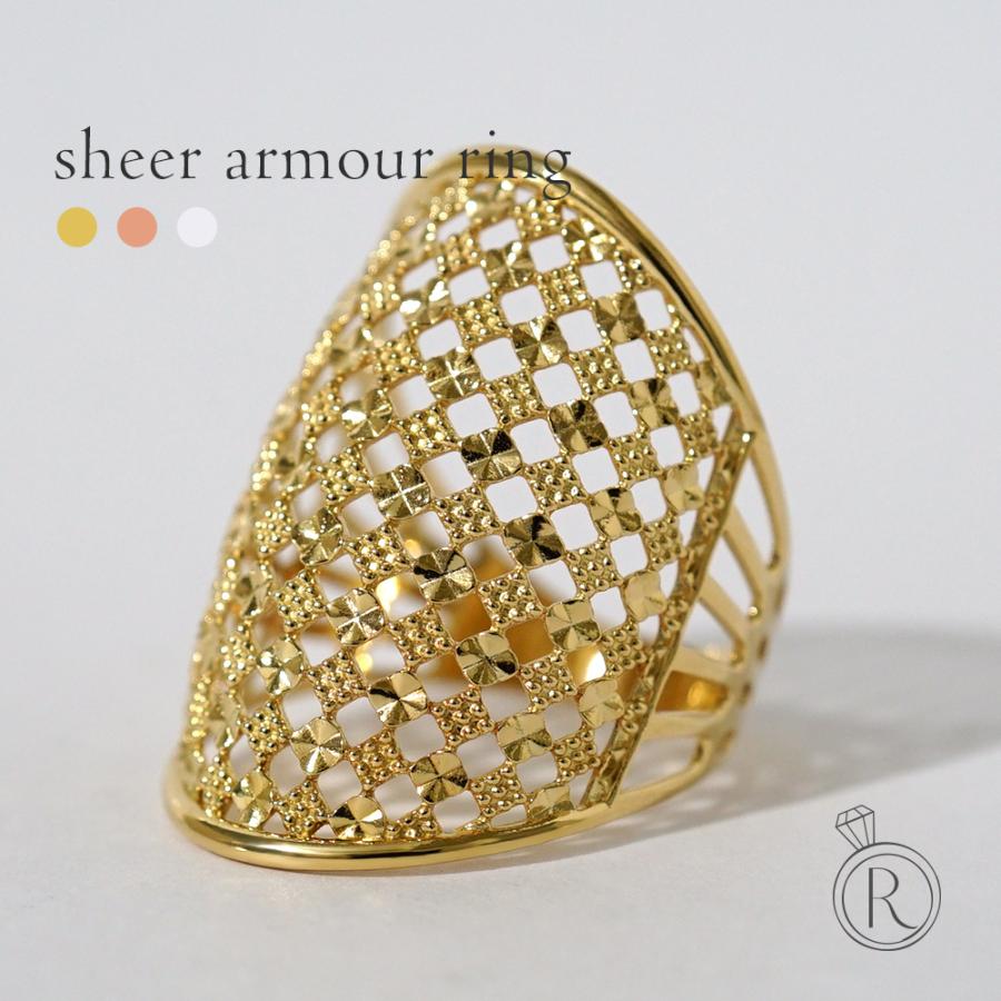 K18 シアーアーマー リング レディース 18K 18金 Pt ゴールド プラチナ